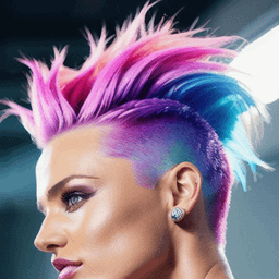 Mohawk Rainbow Hairstyle AI avatar/profile picture for women
